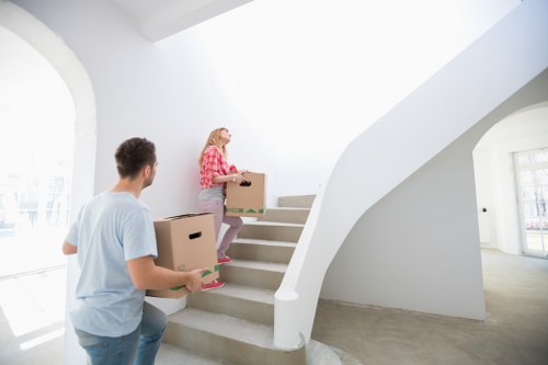 Team unloading items at a new home